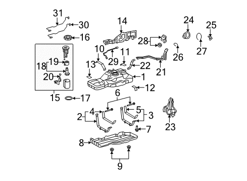 2007 Toyota FJ Cruiser Plate Sub-Assy, Fuel Suction Diagram for 77024-35040