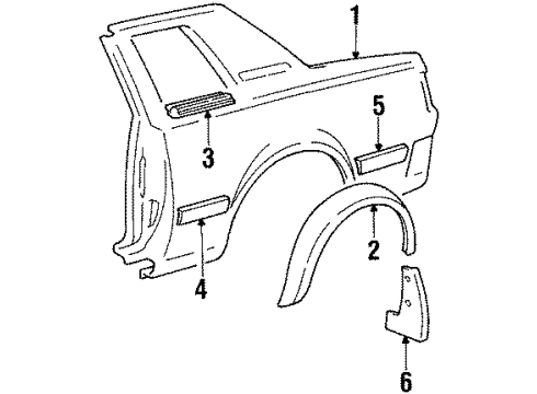 1984 Toyota Celica Moulding, Quarter Belt, RH Diagram for 75660-14050