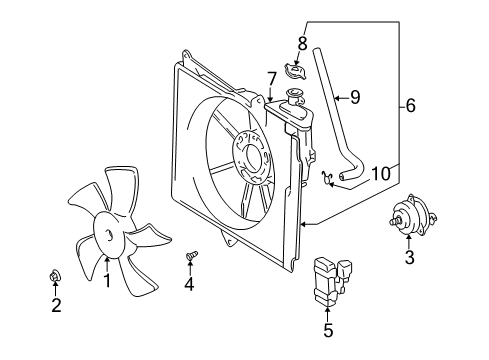 2005 Scion xA Cooling System, Radiator, Water Pump, Cooling Fan Diagram 1 - Thumbnail