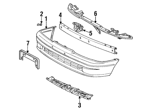 1992 Toyota Paseo Reinforcement Sub-Assy, Front Bumper Diagram for 52021-16090