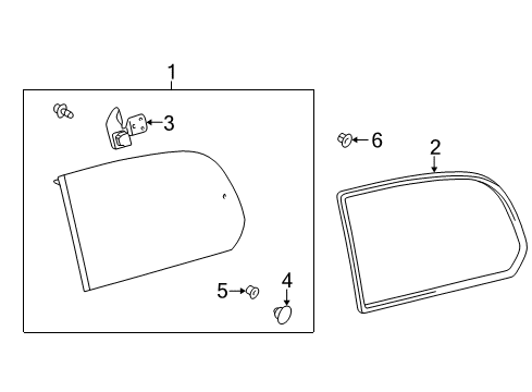 1999 Toyota Land Cruiser Quarter Panel - Glass & Hardware Diagram 2 - Thumbnail