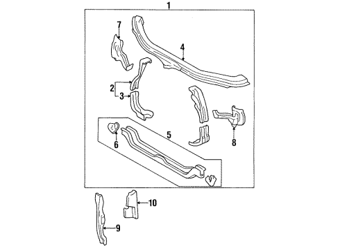 1998 Toyota Avalon Radiator Support Diagram