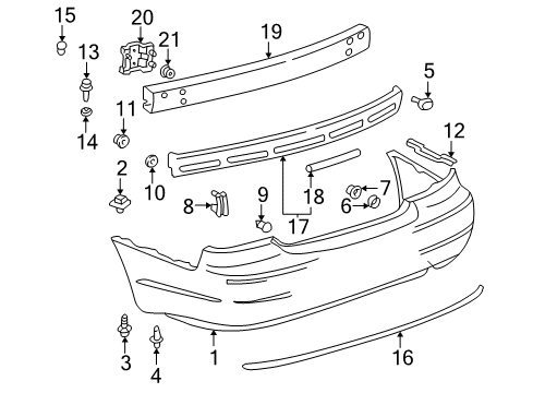 2003 Toyota Avalon Reinforcement, Rear Bumper Diagram for 52171-AC040