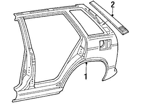 1987 Toyota Tercel Quarter Panel & Components, Exterior Trim - Body & Hardware Diagram 4 - Thumbnail