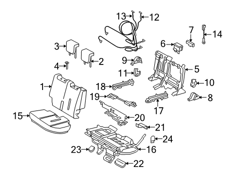 2014 Scion xD Rear Seat Components Diagram 1 - Thumbnail