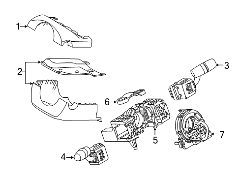 2020 Toyota Yaris Shroud, Switches & Levers Diagram