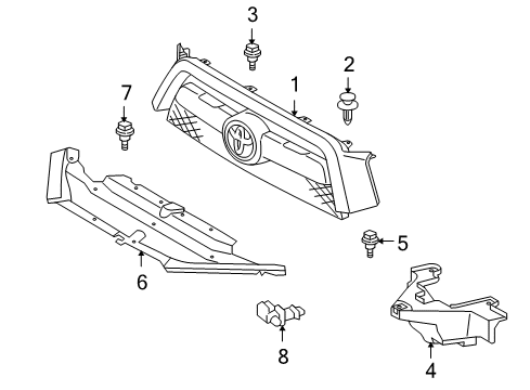 2010 Toyota 4Runner Grille & Components Diagram