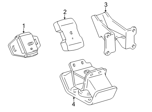 1998 Toyota 4Runner Engine & Trans Mounting Diagram 1 - Thumbnail