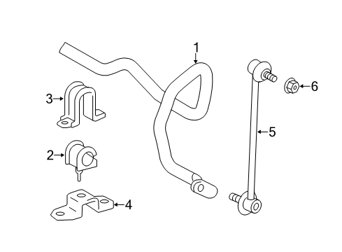 2011 Toyota Sienna Stabilizer Bar & Components - Front Diagram 2 - Thumbnail