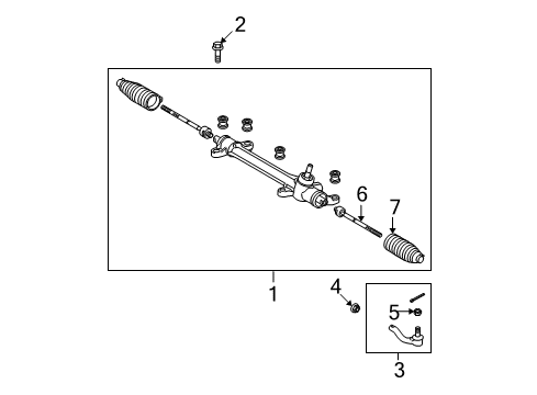 2009 Toyota Corolla Tie Rod End Sub-Assembly, Left Diagram for 45046-19425