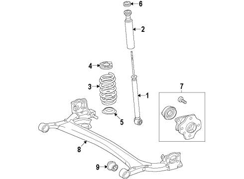 2013 Toyota Prius Plug-In Rear Suspension Diagram 2 - Thumbnail