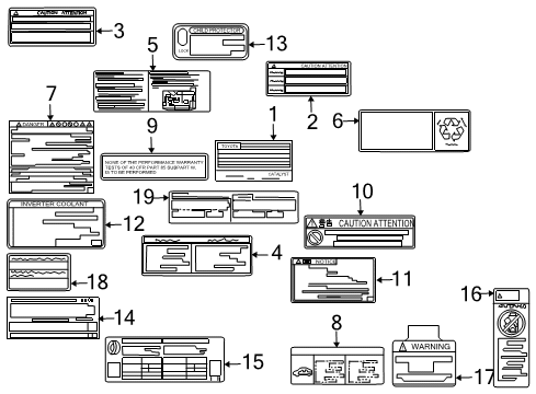 2013 Toyota Prius Plug-In Label, Emission Control Information Diagram for 11298-37430