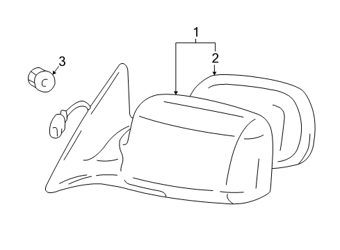 2007 Toyota Sequoia Driver Side Mirror Assembly Outside Rear View Diagram for 87940-0C240