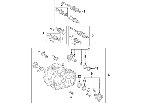 2007 Toyota Highlander Rear Cv Joint Inboard, Left Diagram for 42360-28010