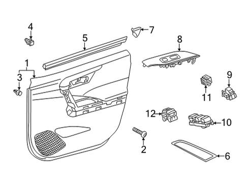 2022 Toyota Corolla Cross WEATHERSTRIP, FR DOO Diagram for 68172-0A050