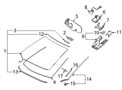 2019 Toyota C-HR Glass Sub-Assembly, Wind Diagram for 56101-10923