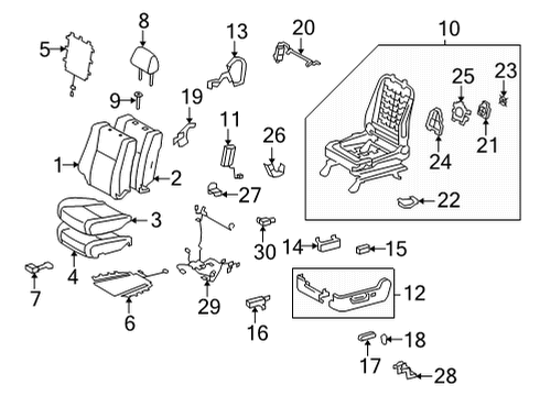 2021 Toyota Sequoia Switch, Seat Heater Diagram for 84751-0C041