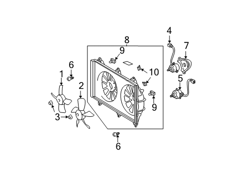 2006 Toyota Highlander Cooling System, Radiator, Water Pump, Cooling Fan Diagram 3 - Thumbnail