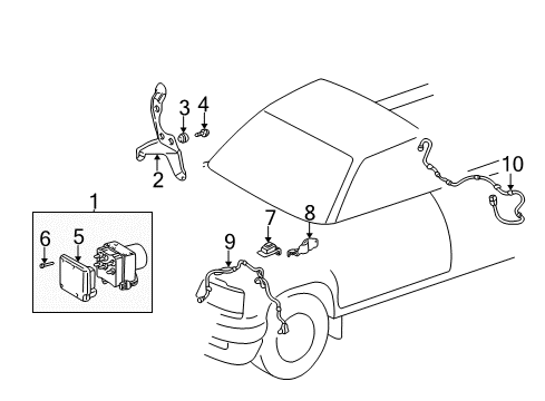 2004 Toyota Tacoma ABS Components Diagram