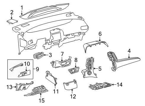 2019 Toyota Prius GARNISH Assembly, Instrument Diagram for 55470-47050