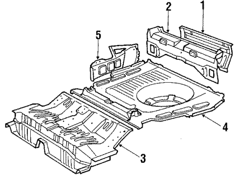 1989 Toyota Camry Panel Sub-Assembly, Rear Floor Diagram for 58301-32900