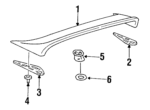 1999 Toyota Celica Spoiler Sub-Assy, Rear Diagram for 76871-20911