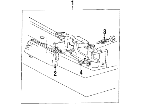 1986 Toyota Camry Passenger Side Headlight Unit Assembly Diagram for 81135-32121