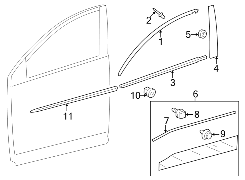 2023 Toyota Corolla Cross Exterior Trim - Front Door Diagram