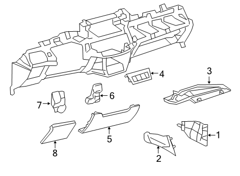 2007 Toyota RAV4 Cluster & Switches, Instrument Panel Diagram 3 - Thumbnail