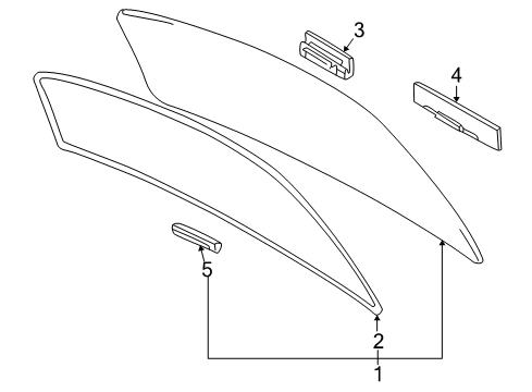 2000 Toyota Echo Moulding, Back Window, Outside Lower Diagram for 75575-52010