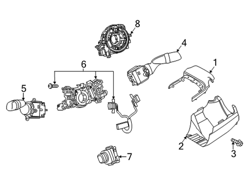 2022 Toyota Sienna Shroud, Switches & Levers Diagram