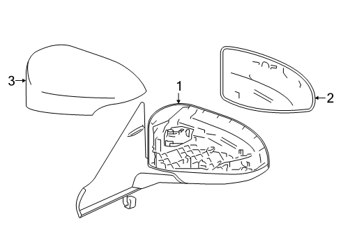 2015 Toyota Camry Mirror Base, Passenger Side Diagram for 87901-06040