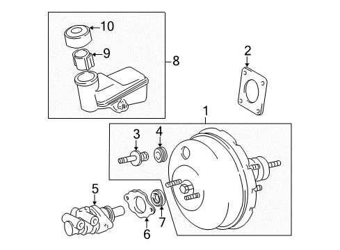 2004 Scion xA Reservoir Sub-Assy, Brake Master Cylinder Diagram for 47220-52130