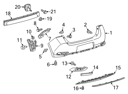 2016 Scion iM Cover, Rear Bumper L/C Diagram for 52159-12950