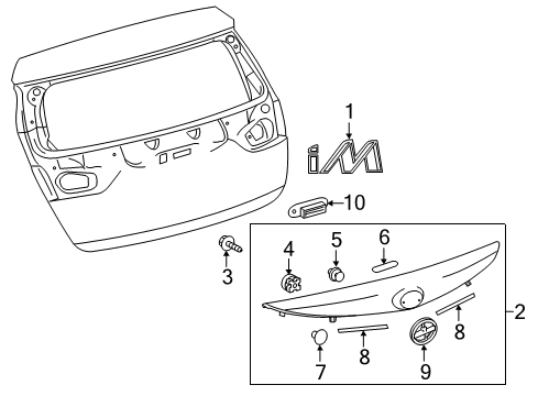 2016 Scion iM Protector, Back Door Diagram for 76825-12140