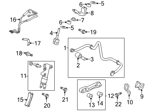 2009 Toyota Land Cruiser Rear Suspension, Control Arm Diagram 3 - Thumbnail