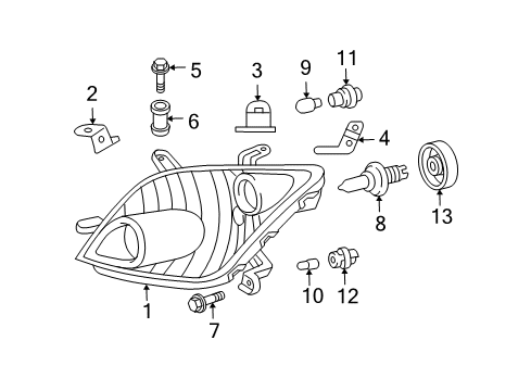 2005 Scion xA Headlamps Diagram