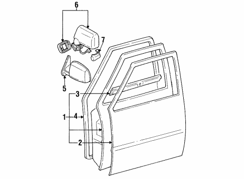 1991 Toyota 4Runner Panel Sub-Assembly, Front D Diagram for 67001-35470