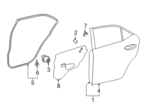 2019 Toyota Corolla Cover, Rear Door SERVI Diagram for 67841-02260