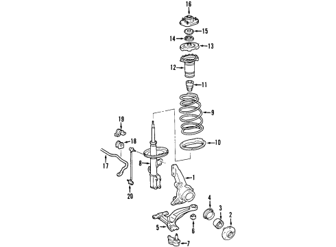 1999 Toyota Sienna Bar, Stabilizer, Front Diagram for 48811-AE010