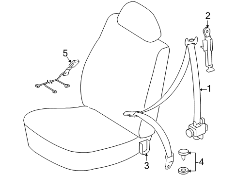 2007 Toyota Tacoma Front Seat Belts Diagram 2 - Thumbnail