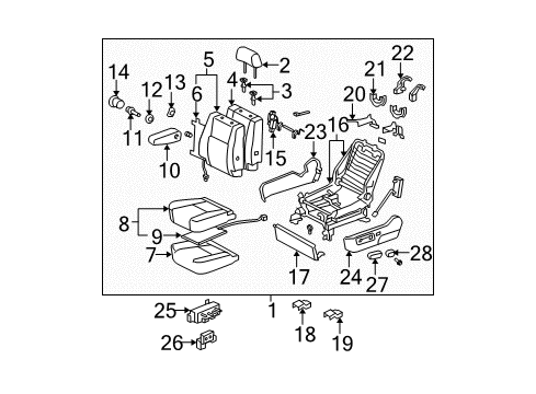 2005 Toyota Sequoia Front Seat Cushion Cover, Left(For Separate Type) Diagram for 71072-0C150-E0