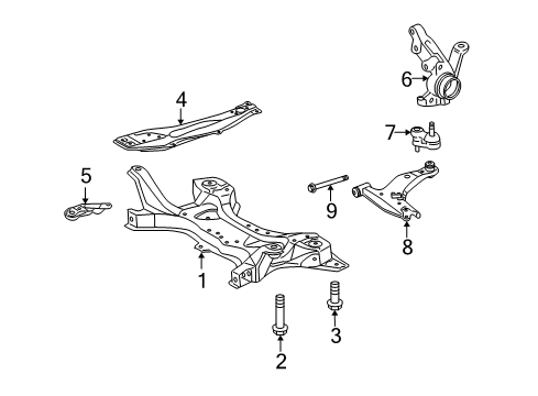 2013 Toyota Matrix Front Suspension, Control Arm, Stabilizer Bar Diagram 2 - Thumbnail