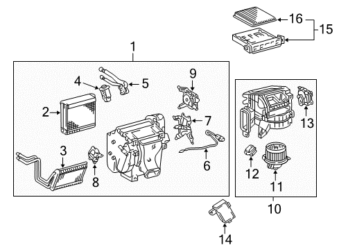 2004 Toyota 4Runner Damper Servo Sub-Assembly(For Blower) Diagram for 87106-35150