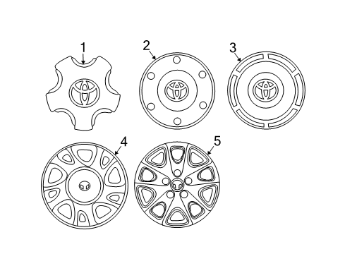 2002 Toyota Solara Wheel Covers & Trim Diagram