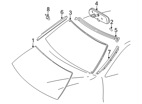 2000 Toyota Camry Glass Sub-Assembly Windshield Diagram for 56101-33231