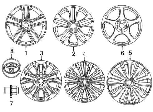 2023 Toyota Highlander Wheel Sub-Assembly, Clad Diagram for 4260D-0E030