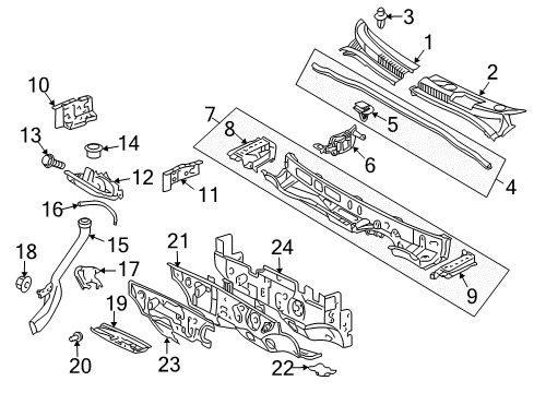 2005 Scion tC Louver Sub-Assy, Cowl Top Ventilator Diagram for 55708-21030