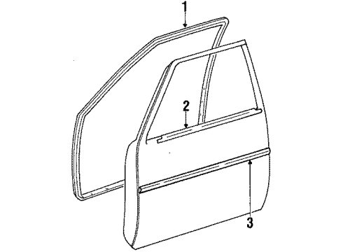 1985 Toyota Corolla Moulding, Front Door, Outside LH Diagram for 75732-12270