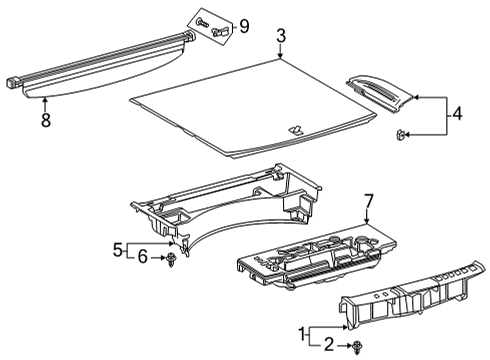 2021 Toyota Venza Interior Trim - Rear Body Diagram